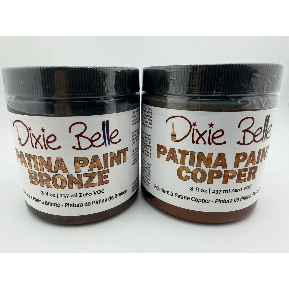 Dixie Belle Patina Paint Bronze and Copper 8oz Each Zero VOC Made in USA